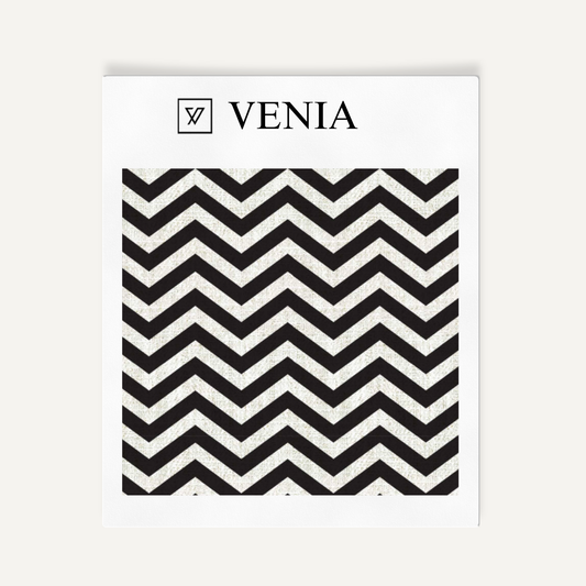 Bold Chevron Fabric - Ivory with Black detail