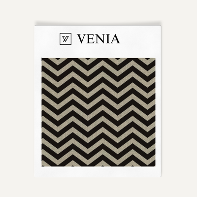 Bold Chevron Fabric - Taupe with Black detail