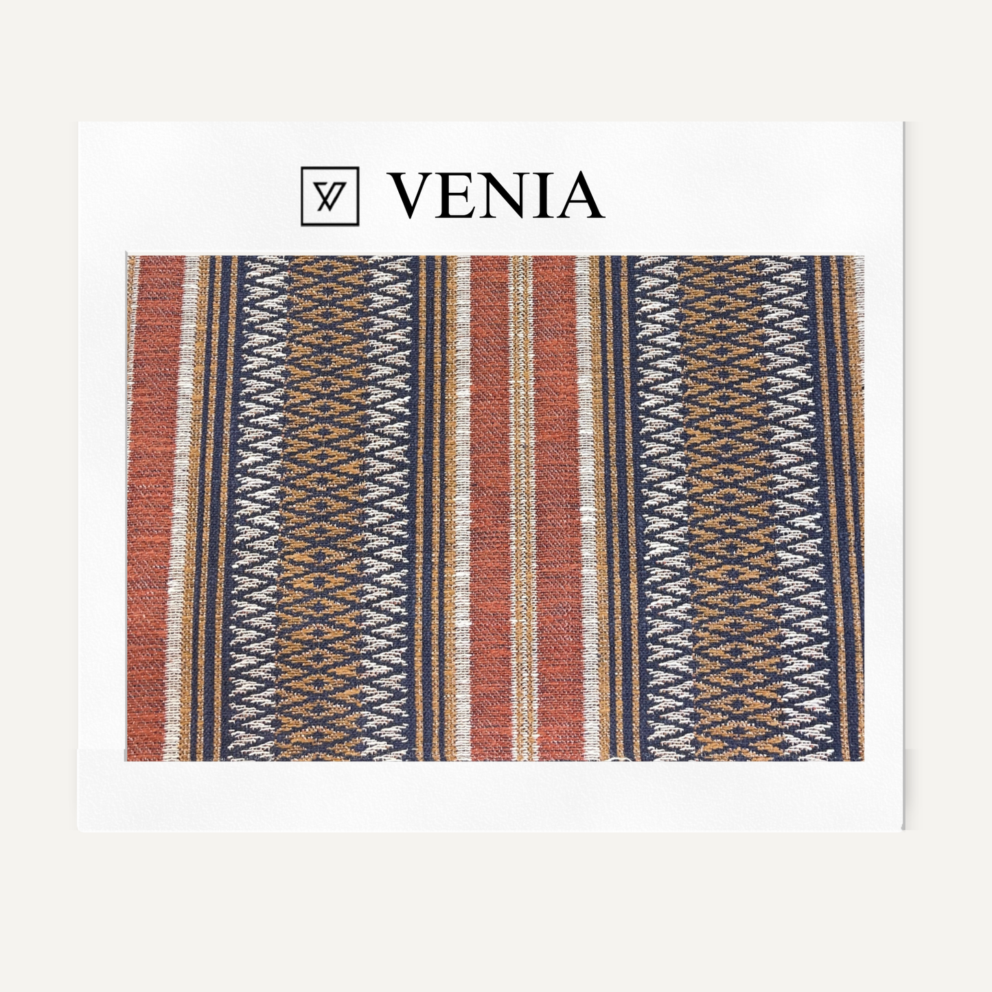 Passage Fabric - Rust & Navy