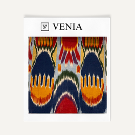 Corolla Ikat Fabric - Navy & Ochre