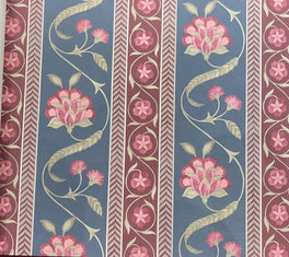 Gulbagh Stripe Wallpaper – Blue & Maroon