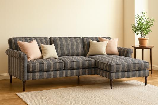 Tundra Stripe Black & White Fabric