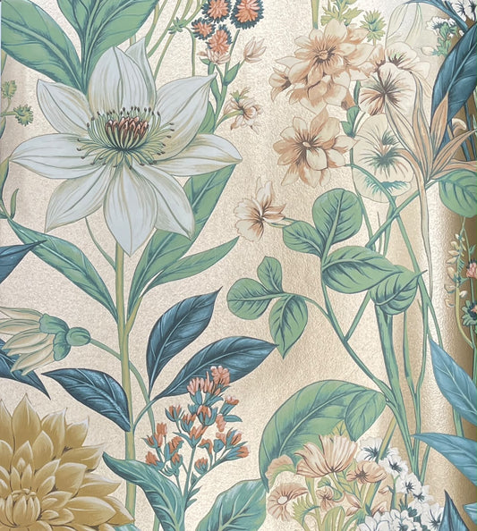 Dahlia Dreams Wallpaper – Champagne