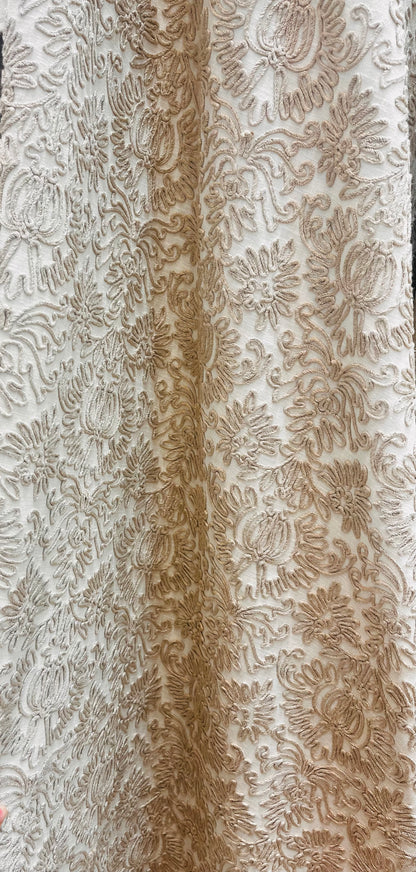 Rope Damask Fabric – Beige