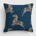 Dancing Zebra Cushion Indigo – decorative cushion cover | Venia Home