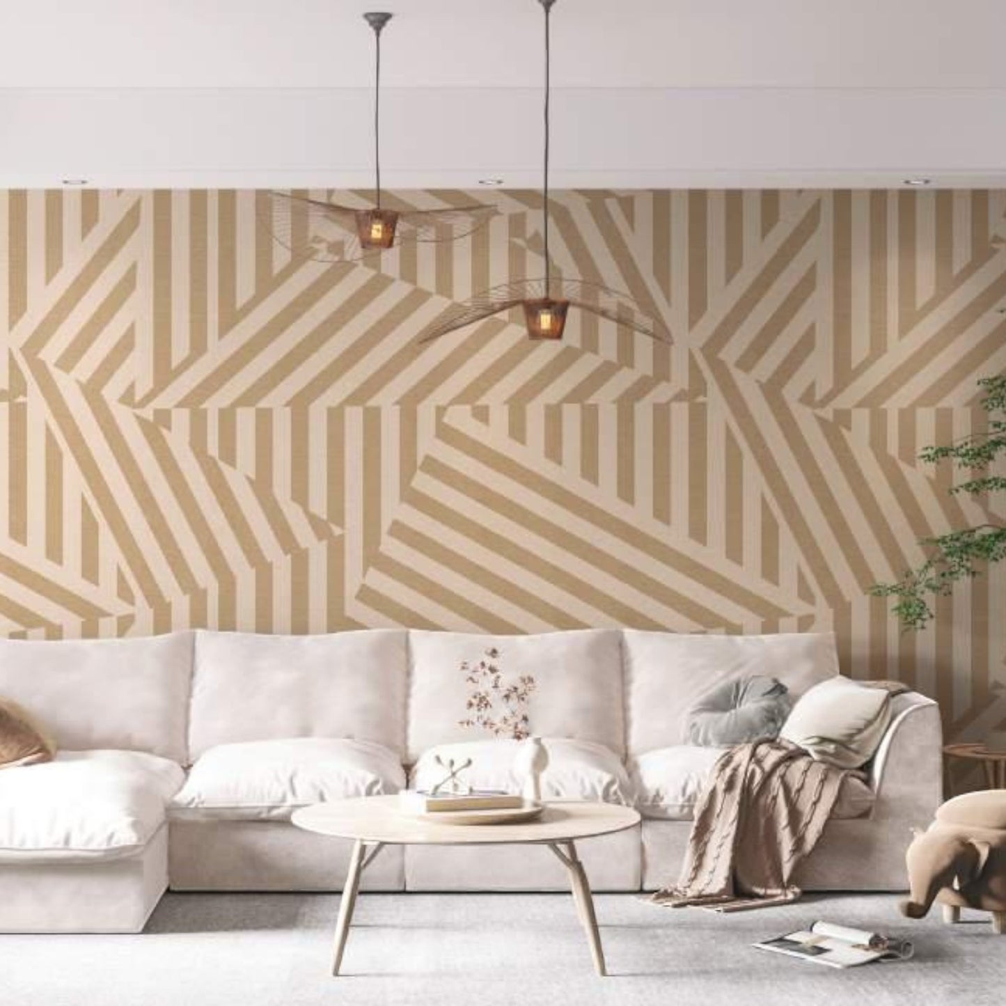 Modern Maze Geometric Wallpaper