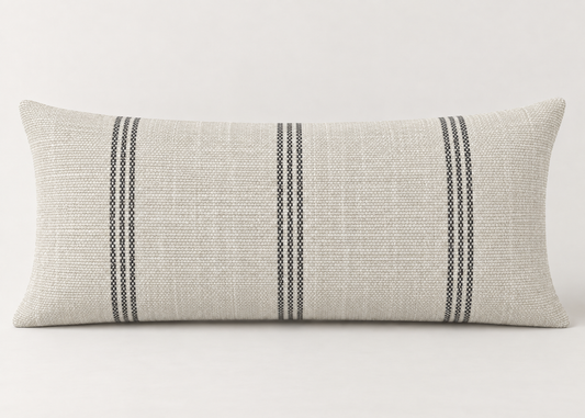 Oslo Stripe Fabric - Black
