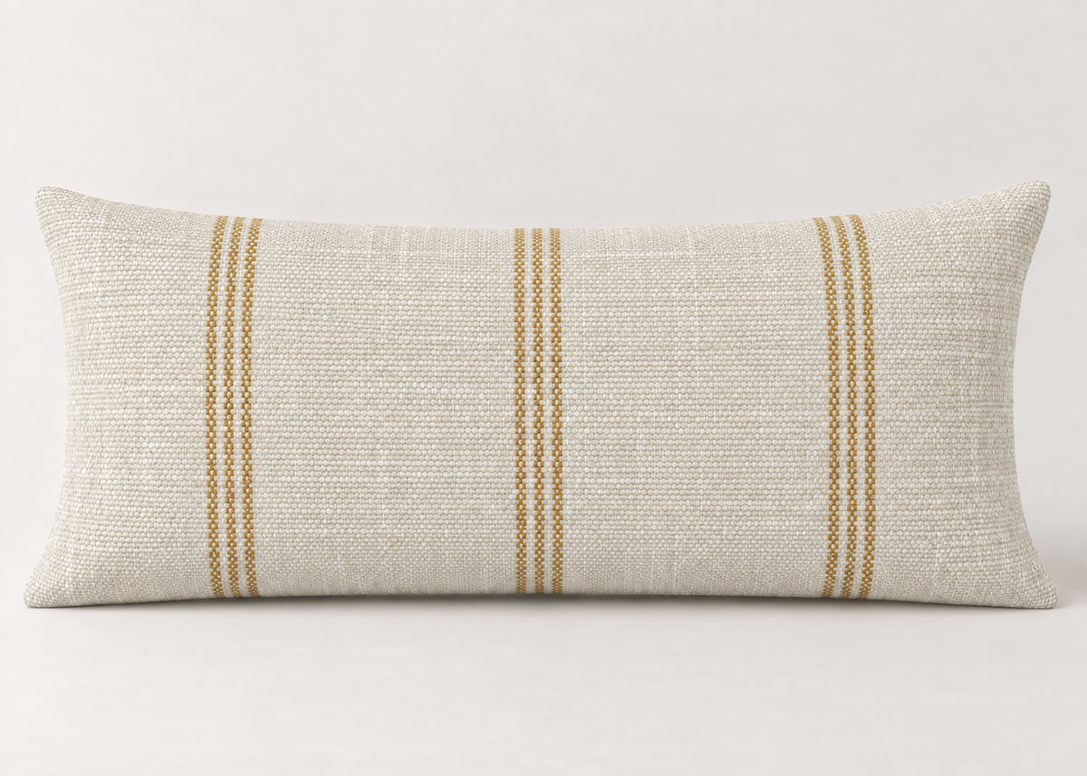Oslo Stripe Fabric - Ochre
