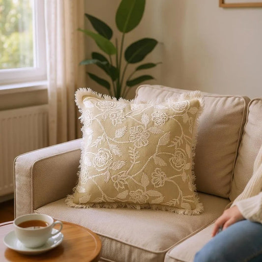 Fringe Rose Cushion