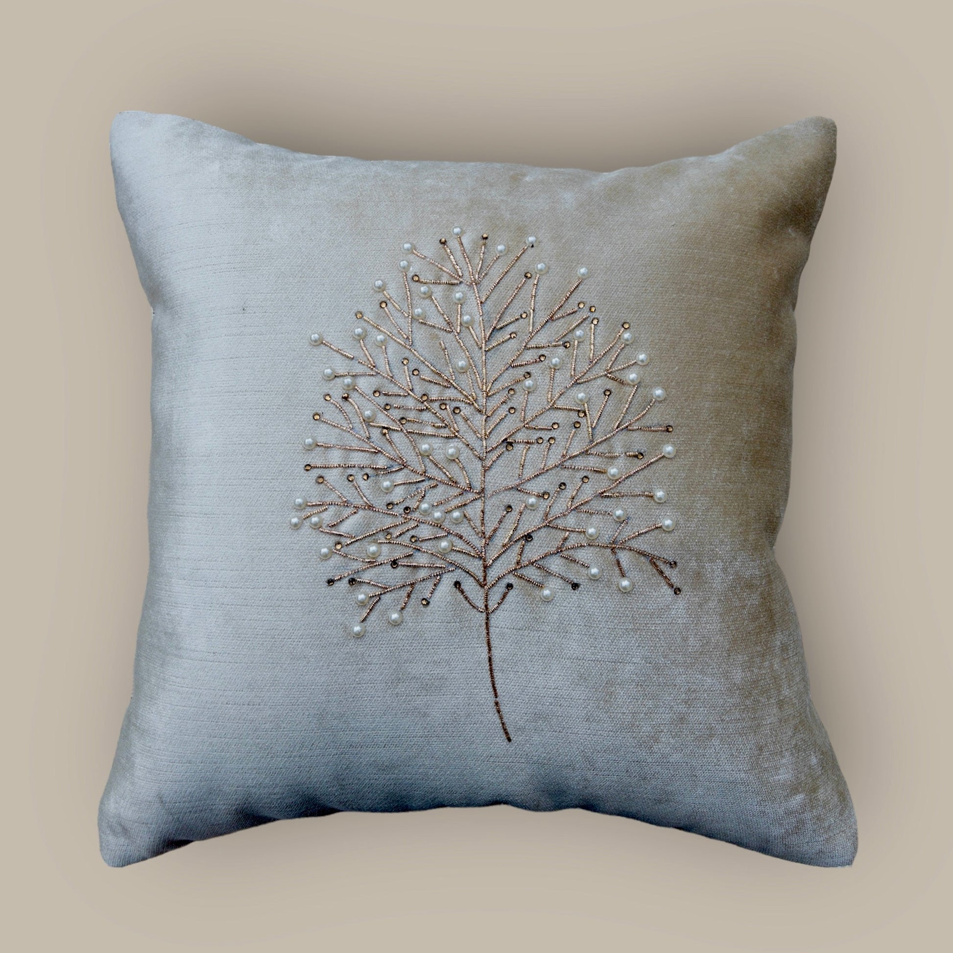 luxurious cushion cover with beautiful work, ideal for living rooms