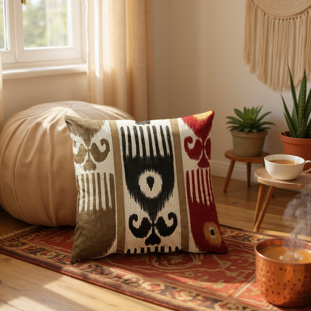 Ikat Grid Cushion
