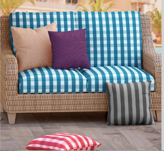 Patio Stripes Fabric - Charcoal