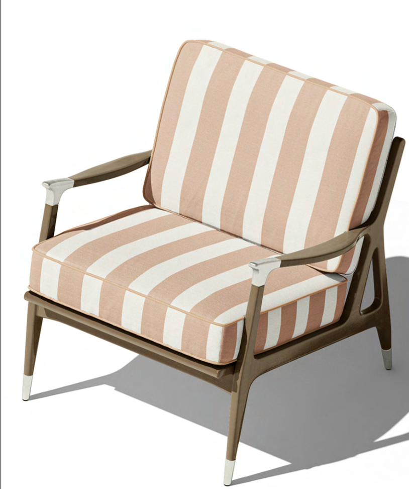 Atelier Stripe Velvet Fabric - Ivory & Blush