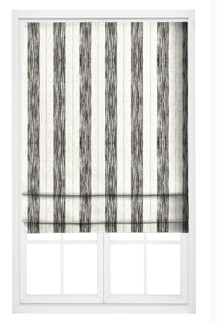 Artisan Stripes Fabric - Ivory with Black detail