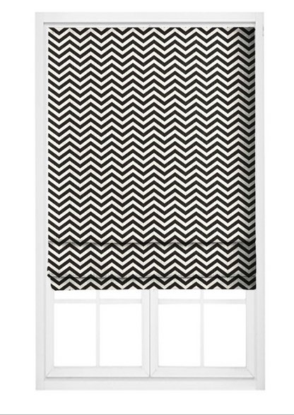 Bold Chevron Fabric - Ivory with Black detail