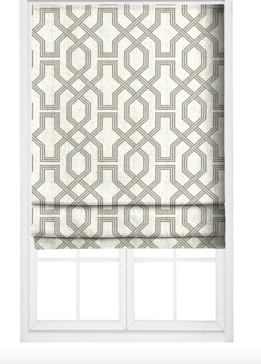 Octagon Lattice Fabric - Ivory with Grey detail