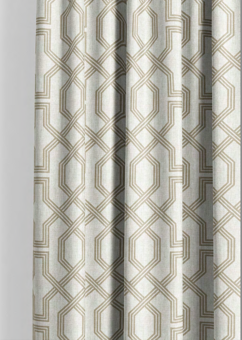Octagon Lattice Fabric - Ivory with Beige detail