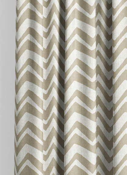 Zigzag Fabric - Ivory with Beige detail