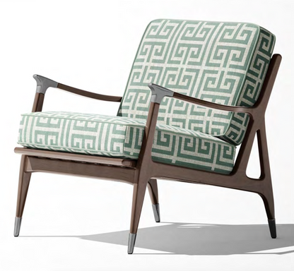 Greek Key Fabric - Jade Green