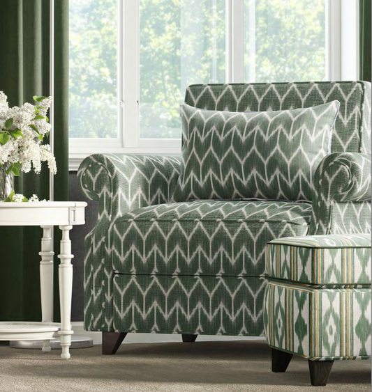 Ikat Arrowhead Fabric – Green