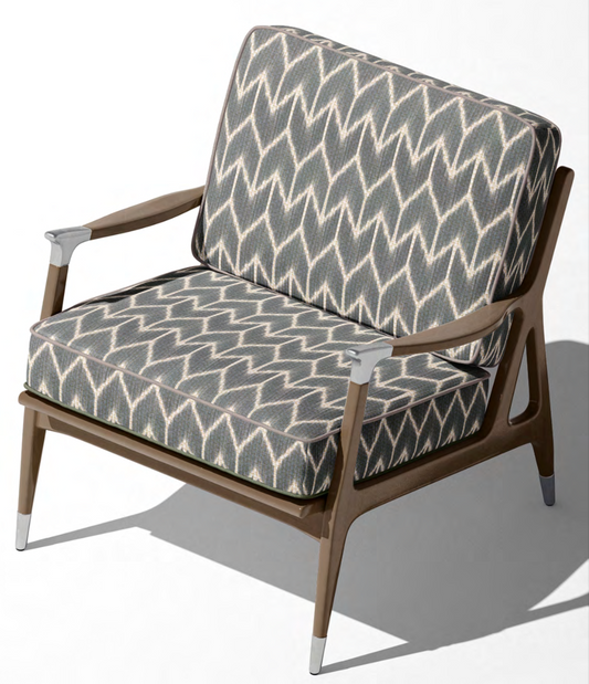 Ikat Arrowhead Fabric – Steel Grey