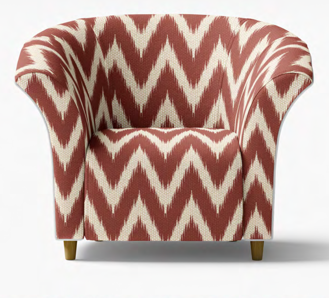 Ikat Wave Fabric – Rust