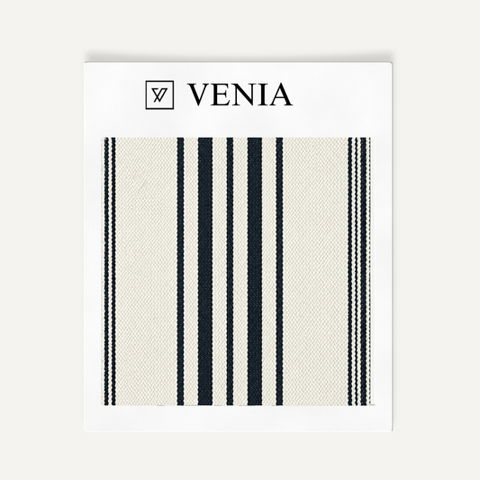 Abstract Rhythm Stripe Black & White Fabric