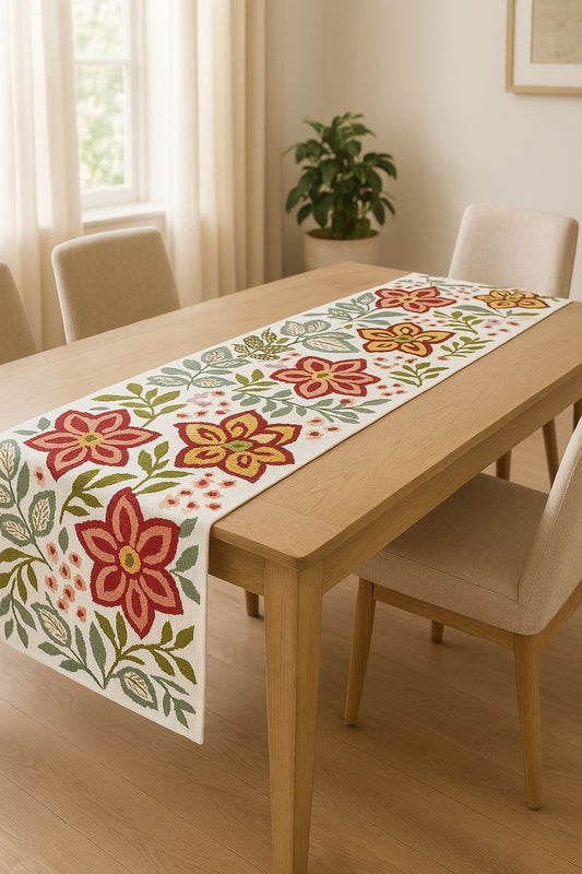 Maatiya Threadwork Floral Table Runner