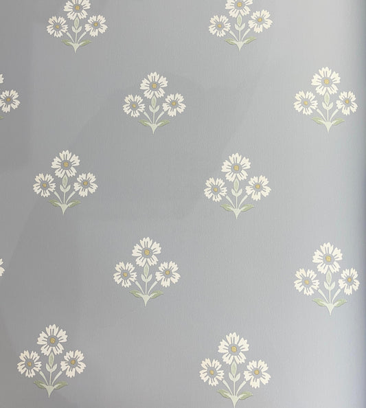 Silver Fleur Wallpaper