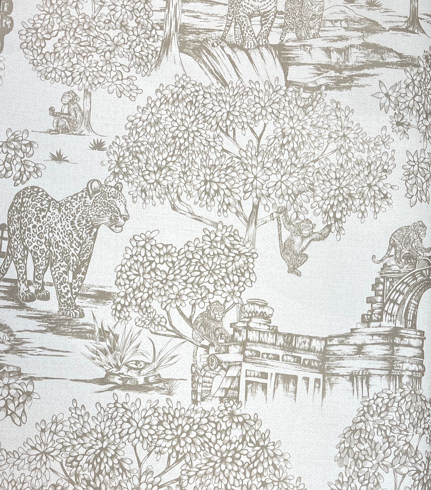 Garden Toile Wallpaper - Taupe