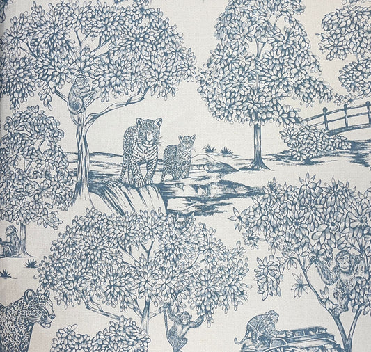 Garden Toile Wallpaper - Indigo