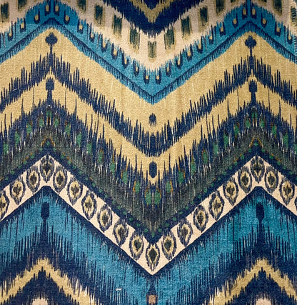 Peaks Ikat Fabric - Blue & Navy