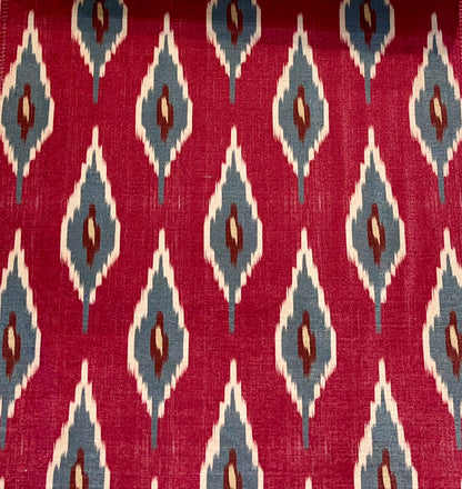 Everyday Ikat Fabric - Crimson & Slate