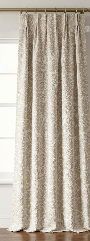 Rope Damask Fabric - Ivory