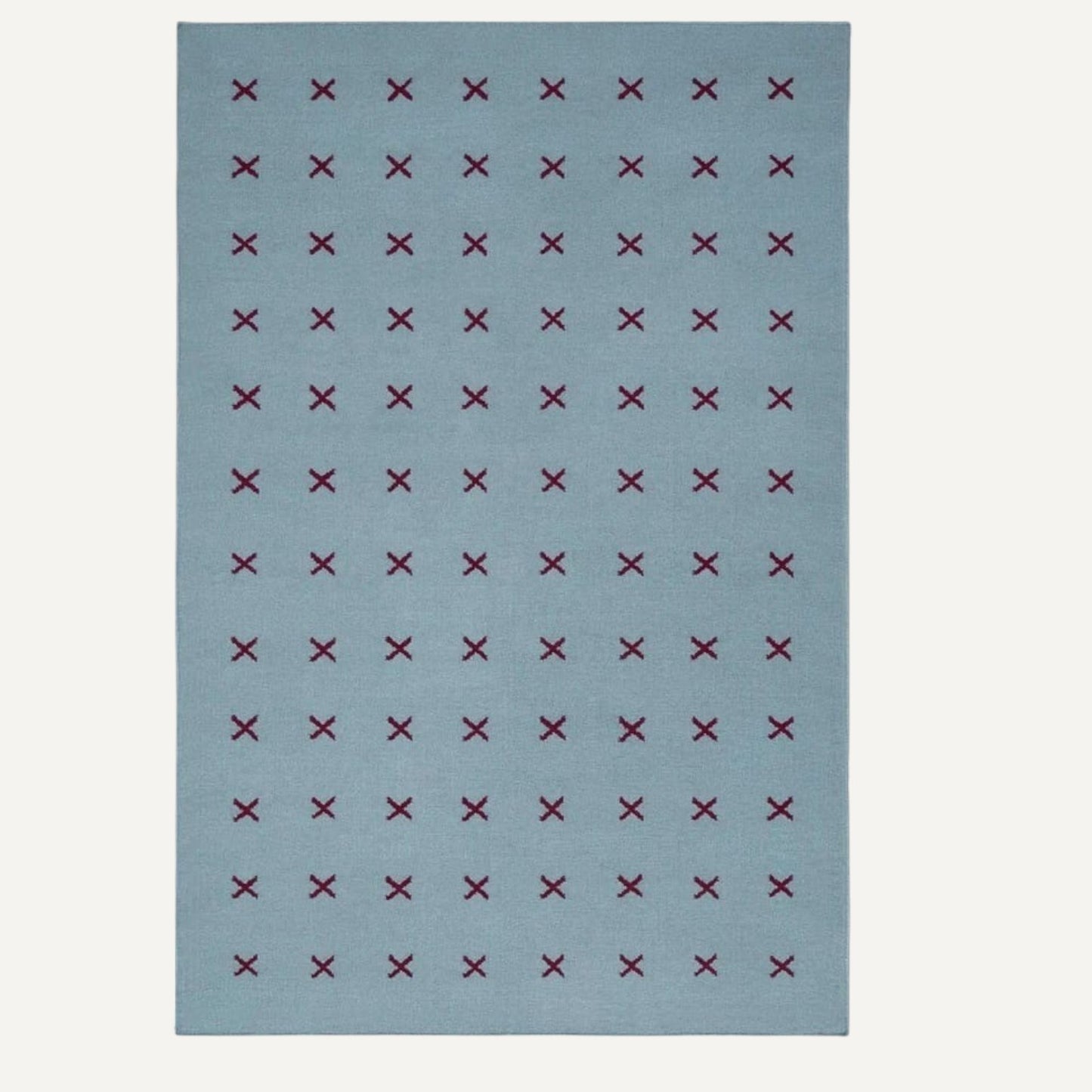 Cross Fade Rug - Blue with Red Crosses