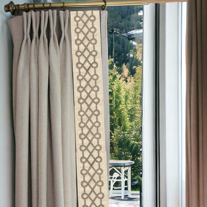 curtain with fabric border