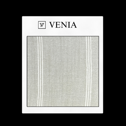 piece of curtain and upholstery fabric on a 'VENIA' monogrammed mockup