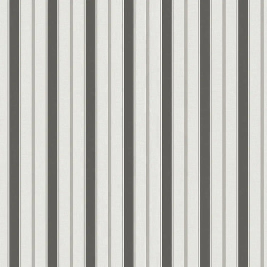 Balanced Stripes Wallpaper – Charcoal Grey