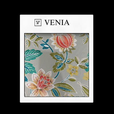 Grand Gardenia Fabric - Grey