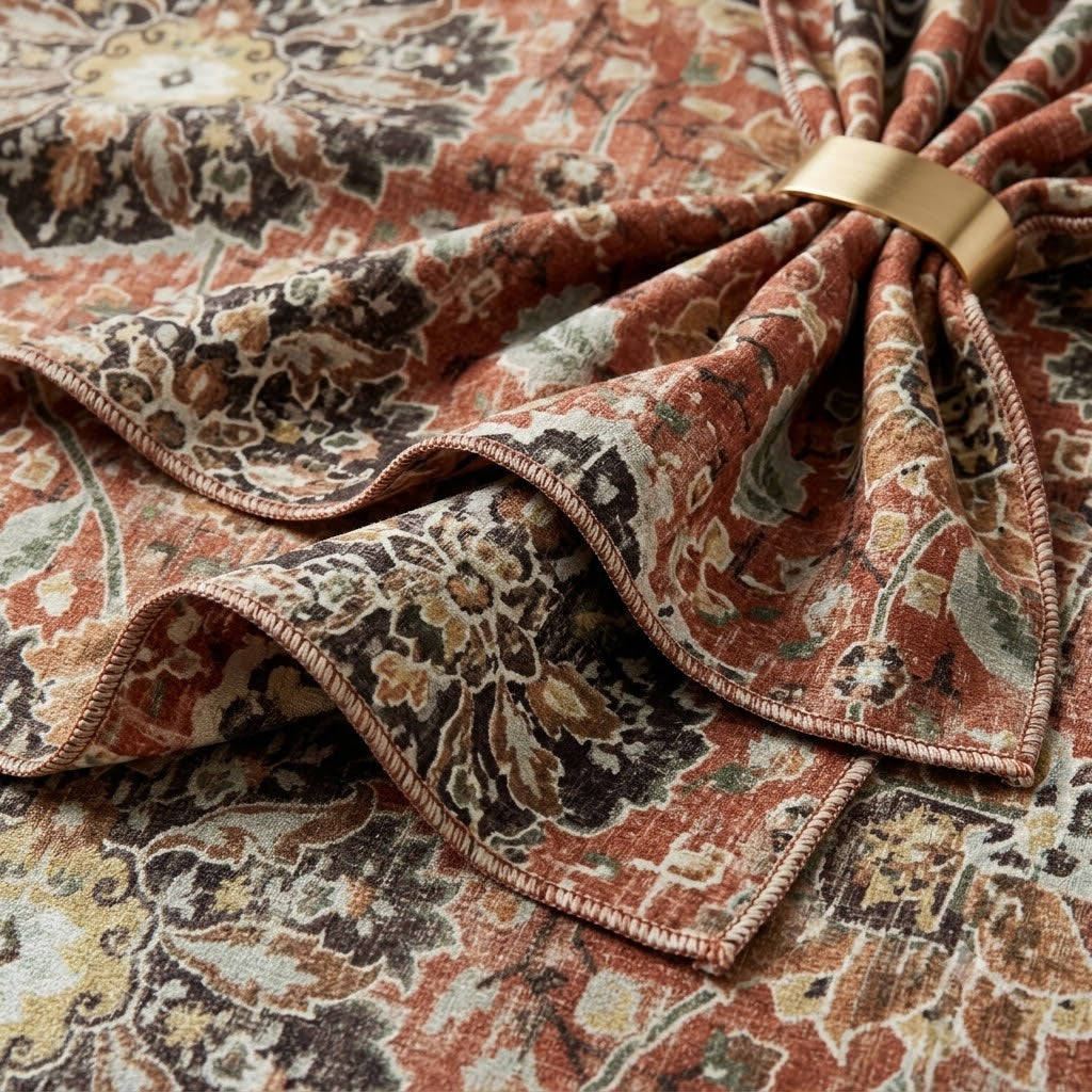 Regal Tapestry Fabric - Terracotta