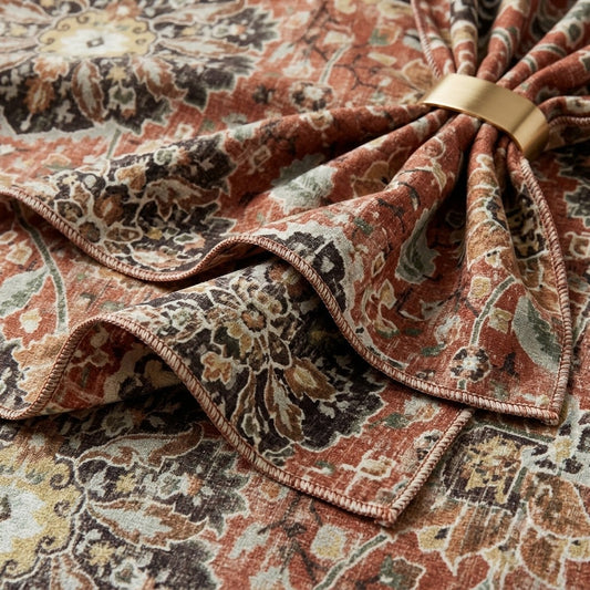 Regal Tapestry Fabric - Terracotta