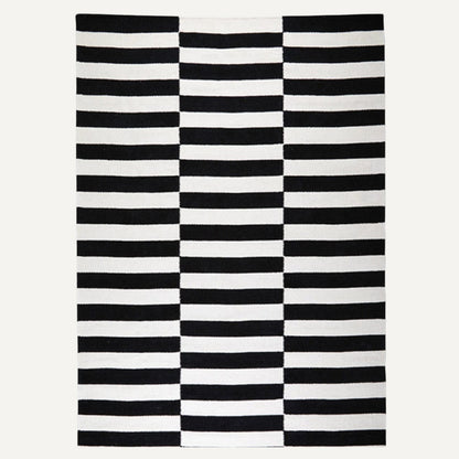 Checkmate Stripe Rug - Black & White