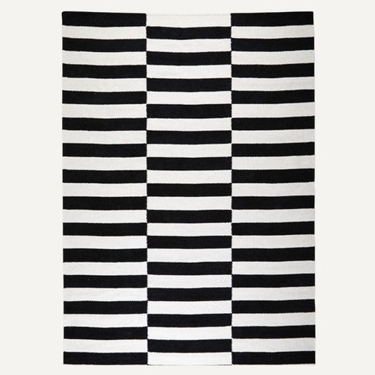 Checkmate Stripe Rug - Black & White
