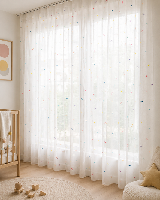 Confetti Dash Sheer Fabric - Pop