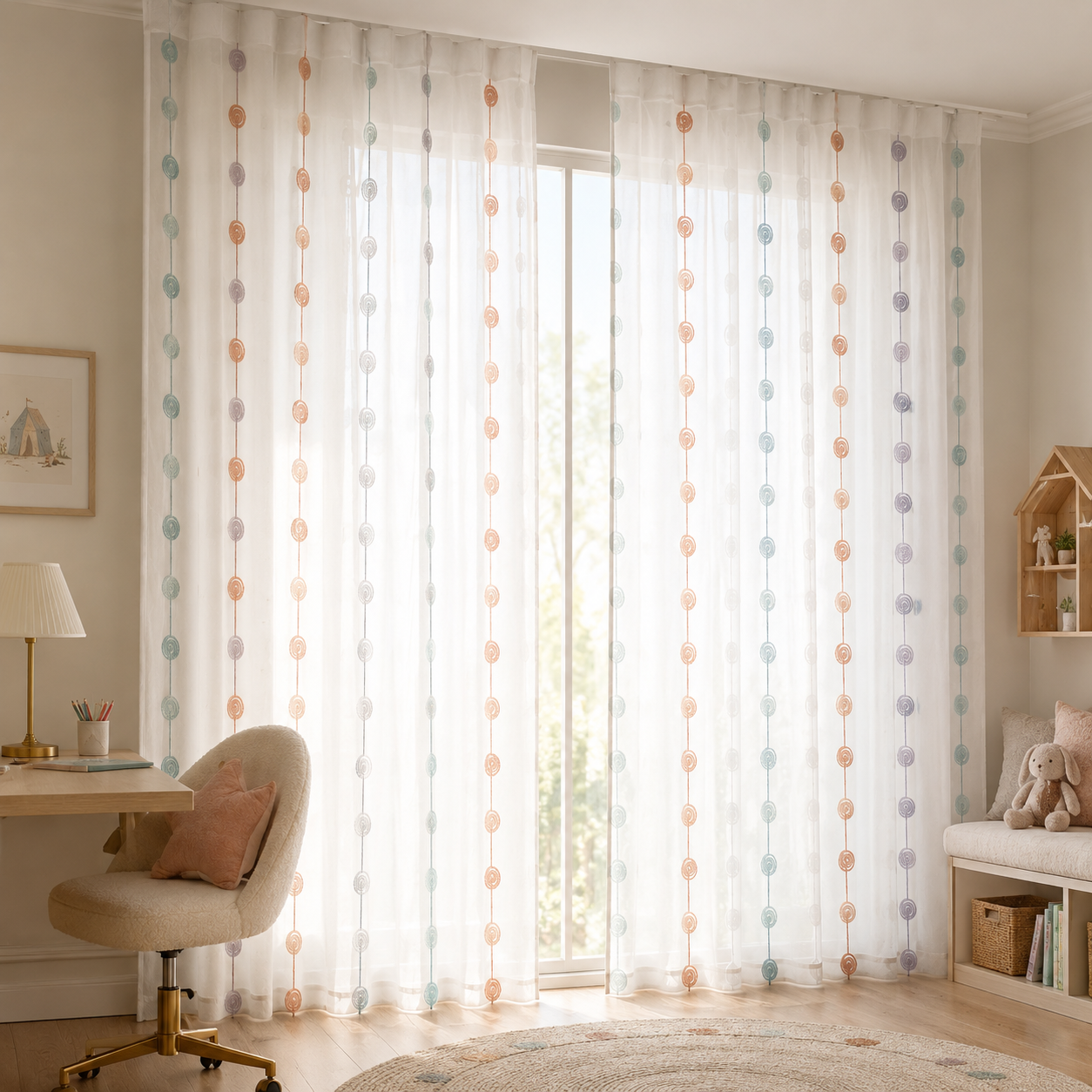 Twirl Candy Sheer Fabric - Pastels