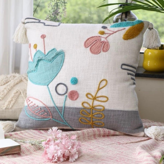 playful cushion cover, with beautiful threadwork