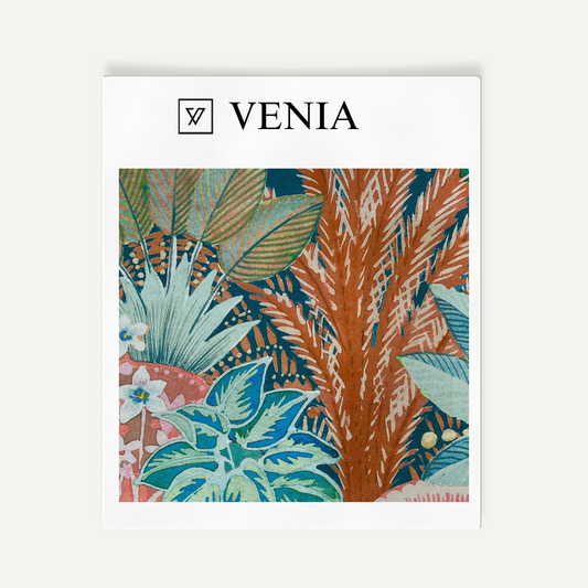 Amber palm upholstery fabric swatch by Venia Home
