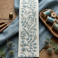 Aqua bel embroidered trim swatch by Venia Home