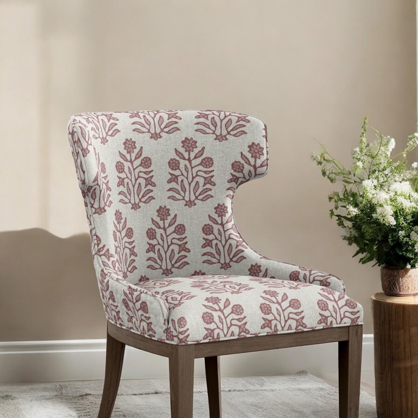Rosewood artisan impressions fabric on upholstered chair