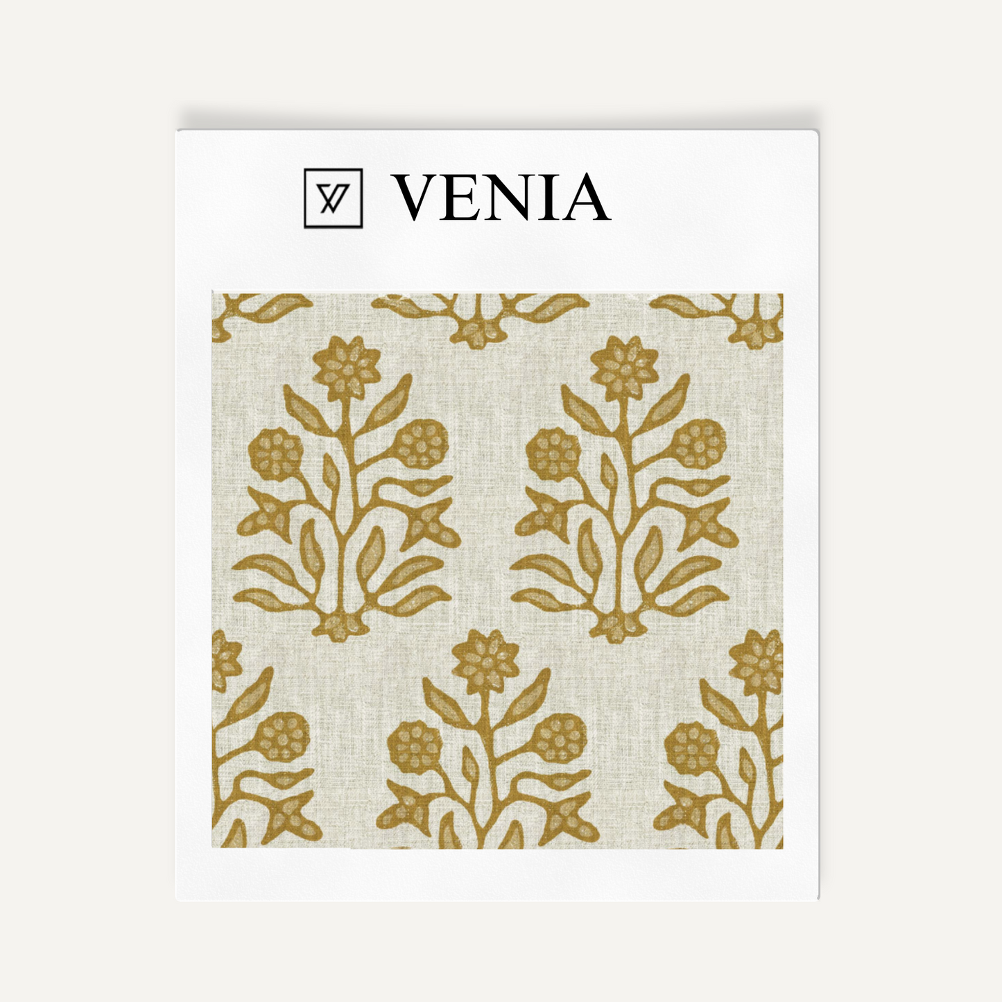 Yellow ochre artisan impressions upholstery fabric swatch by Venia Home